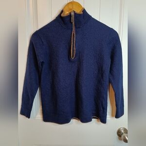 Boys Small 100% Merino Wool Quarter 1/4 Zip Hart Schaffner Marx Classic Preppy
